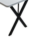 Zeryin melamine table in white shade and black metal leg 110x70x75cm - Image 3