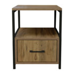 Stani bedside table black metal and melamine in a natural shade 45x45x57cm - Слика 3