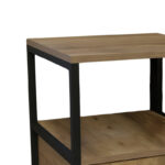 Stani bedside table black metal and melamine in a natural shade 45x45x57cm - Слика 4