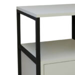 Stani bedside table black metal and melamine in white shade 45x45x57cm - Слика 4