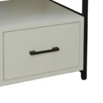 Stani bedside table black metal and melamine in white shade 45x45x57cm - Слика 5