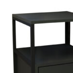 Stani bedside table black metal and melamine in anthracite shade 45x45x57cm - Слика 4