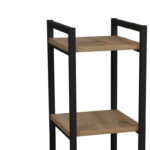 Harvey black metal and melamine shelf in a natural shade 33x28x70cm - Image 4