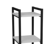Floor shelf Harvey black metal and white melamine 33x28x70cm - Слика 4