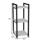 Floor shelf Harvey black metal and white melamine 33x28x70cm - Слика 6