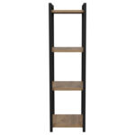 Floor shelf Harvey black metal and melamine in a natural shade 33x28x100cm - Слика 3