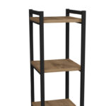 Floor shelf Harvey black metal and melamine in a natural shade 33x28x100cm - Слика 4
