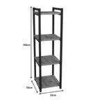 Floor shelf Harvey black metal and melamine in a natural shade 33x28x100cm - Слика 6