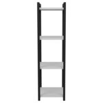 Floor shelf Harvey black metal and white melamine 33x28x100cm - Image 3