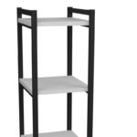 Floor shelf Harvey black metal and white melamine 33x28x100cm - Image 4