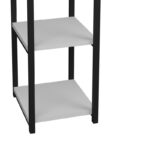 Floor shelf Harvey black metal and white melamine 33x28x100cm - Image 5