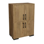 Jenny melamine cabinet in natural shade and black metal leg 60x35x90cm