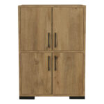 Jenny melamine cabinet in natural shade and black metal leg 60x35x90cm - Image 3