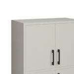 Jenny melamine cabinet in white shade and black metal leg 60x35x90cm - Image 4
