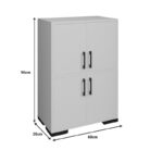 Jenny melamine cabinet in white shade and black metal leg 60x35x90cm - Image 6