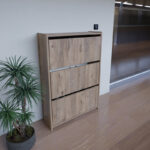 Karol melamine shoe box in natural shade 70x24x113cm - Слика 2