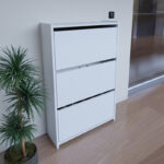 Karol melamine shoe box in white shade 70x24x113cm - Image 2