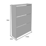 Karol melamine shoe box in white shade 70x24x113cm - Image 6