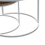 Solme coffee table set of 2 white metal and melamine in natural shade - Слика 4