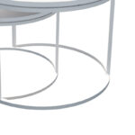 Solme coffee table set of 2 metal and melamine in white shade - Слика 4