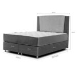 Double bed Tamon with storage space beige-ecru 160x200cm - Слика 5
