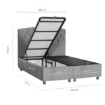 Double bed Lanse with storage space brown 160x200cm - Слика 6