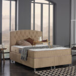 Lanse double bed with storage space beige 160x200cm - Слика 2
