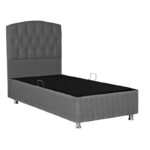 Bed Lanse with storage store velvet dark grey 120x200cm - Image 2