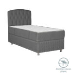 Bed Lanse with storage store velvet dark grey 120x200cm