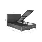 Double bed Rizko with storage store grey 160x200cm - Слика 5