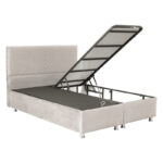 Double bed Rizko with storage space cream 160x200cm - Слика 3