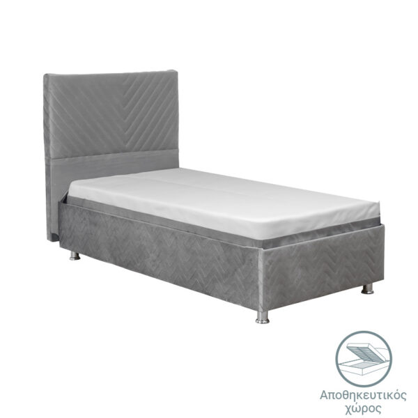Bed Rizko with storage space grey 120x200cm