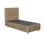 Rizko single bed velvet with storage space beige 120x200cm - Слика 2