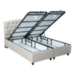Lanse double bed with storage cream 160x200cm - Слика 2