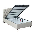 Lanse single bed with storage cream 120x200cm - Image 2
