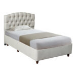 Lanse single bed with storage cream 120x200cm