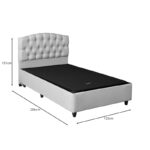 Lanse single bed with storage cream 120x200cm - Image 3
