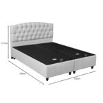 Lanse double bed with storage bouclé anthracite 160x200cm - Image 3