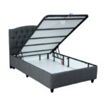 Lanse single bed with storage space boucle anthracite 120x200cm - Слика 2