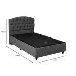 Lanse single bed with storage space boucle anthracite 120x200cm - Слика 3