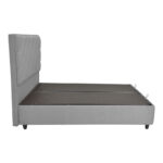 Tito double bed with storage space boucle fabric in light gray shade 160x200cm - Image 3