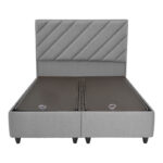 Tito double bed with storage space boucle fabric in light gray shade 160x200cm - Image 4