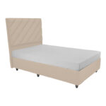 Tito single bed with storage space fabric in cream shade 120x200cm
