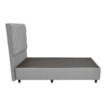 Tito single bed with storage bouclé fabric in light gray shade 120x200cm - Image 3