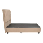 Tito single bed with storage space bouclé fabric in light brown shade 120x200cm - Image 3