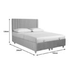 Bed with storage space Lineo boucle in beige shade 160x200cm - Слика 3