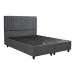 Bed with storage space Lineo double boucle in anthracite shade 160x200cm - Слика 2