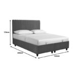 Bed with storage space Lineo double boucle in anthracite shade 160x200cm - Слика 3