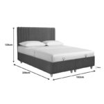 Bed with storage space Lineo double boucle in anthracite shade 160x200cm - Слика 4