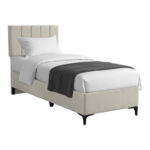 Moega fabric bed in cream shade 90x200cm